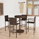 vidaXL 3-delige Tuinbarset poly rattan bruin