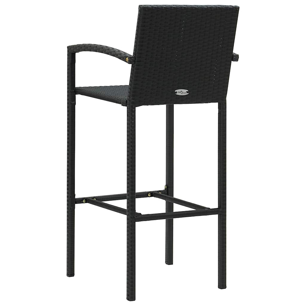 vidaXL 3-delige Tuinbarset poly rattan bruin
