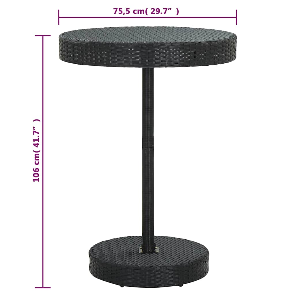 vidaXL 3-delige Tuinbarset poly rattan bruin