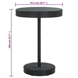 vidaXL 3-delige Tuinbarset poly rattan bruin