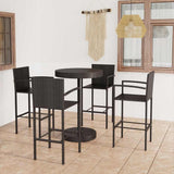 vidaXL 3-delige Tuinbarset poly rattan bruin