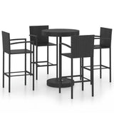 vidaXL 3-delige Tuinbarset poly rattan bruin
