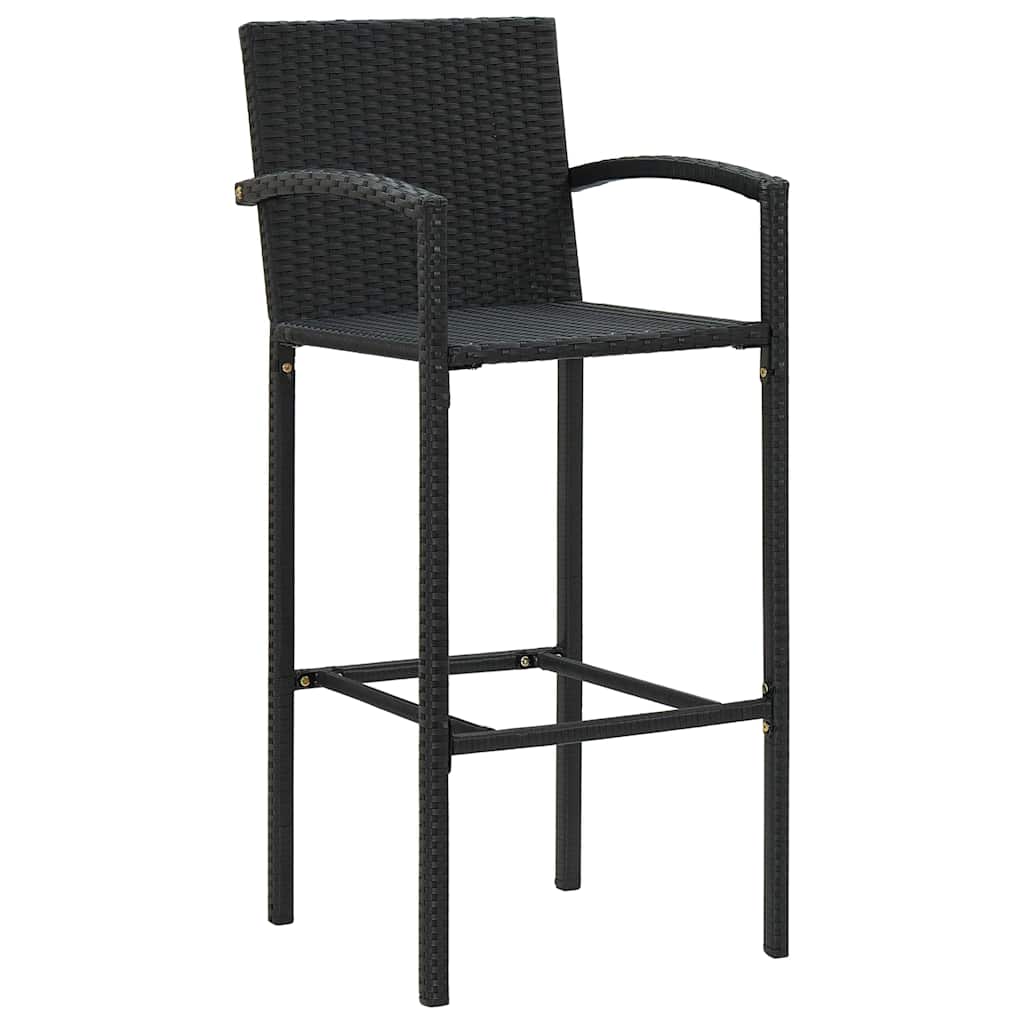 vidaXL 3-delige Tuinbarset poly rattan bruin