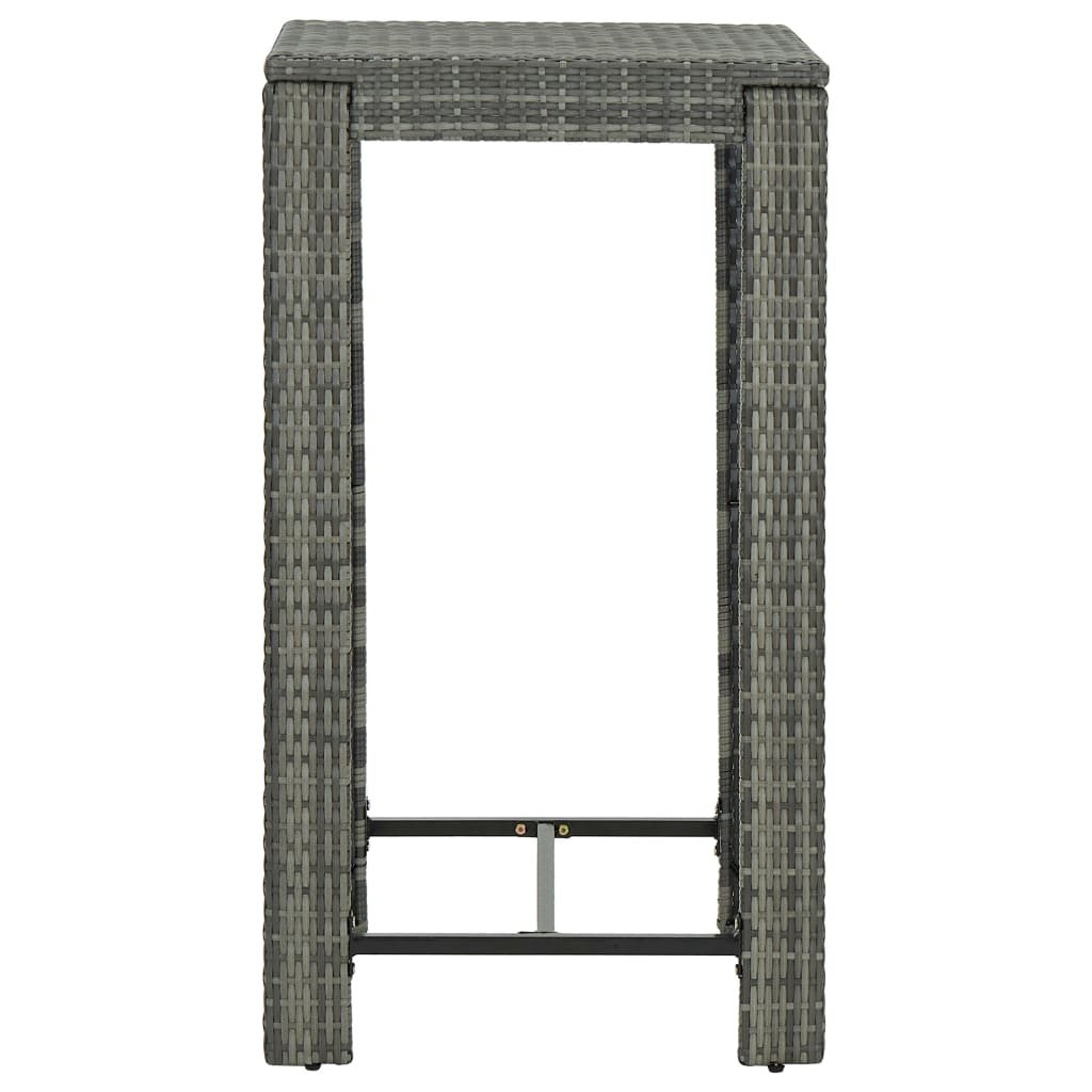 vidaXL 3-delige Tuinbarset met kussens poly rattan zwart