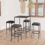 vidaXL 3-Piece Garden Bar Set with Cushions Poly Rattan Brown