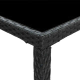 vidaXL 3-delige Tuinbarset met kussens poly rattan zwart