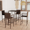vidaXL 3-delige Tuinbarset poly rattan bruin