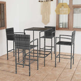 vidaXL 3-delige Tuinbarset poly rattan bruin