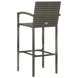 vidaXL 3-delige Tuinbarset poly rattan bruin
