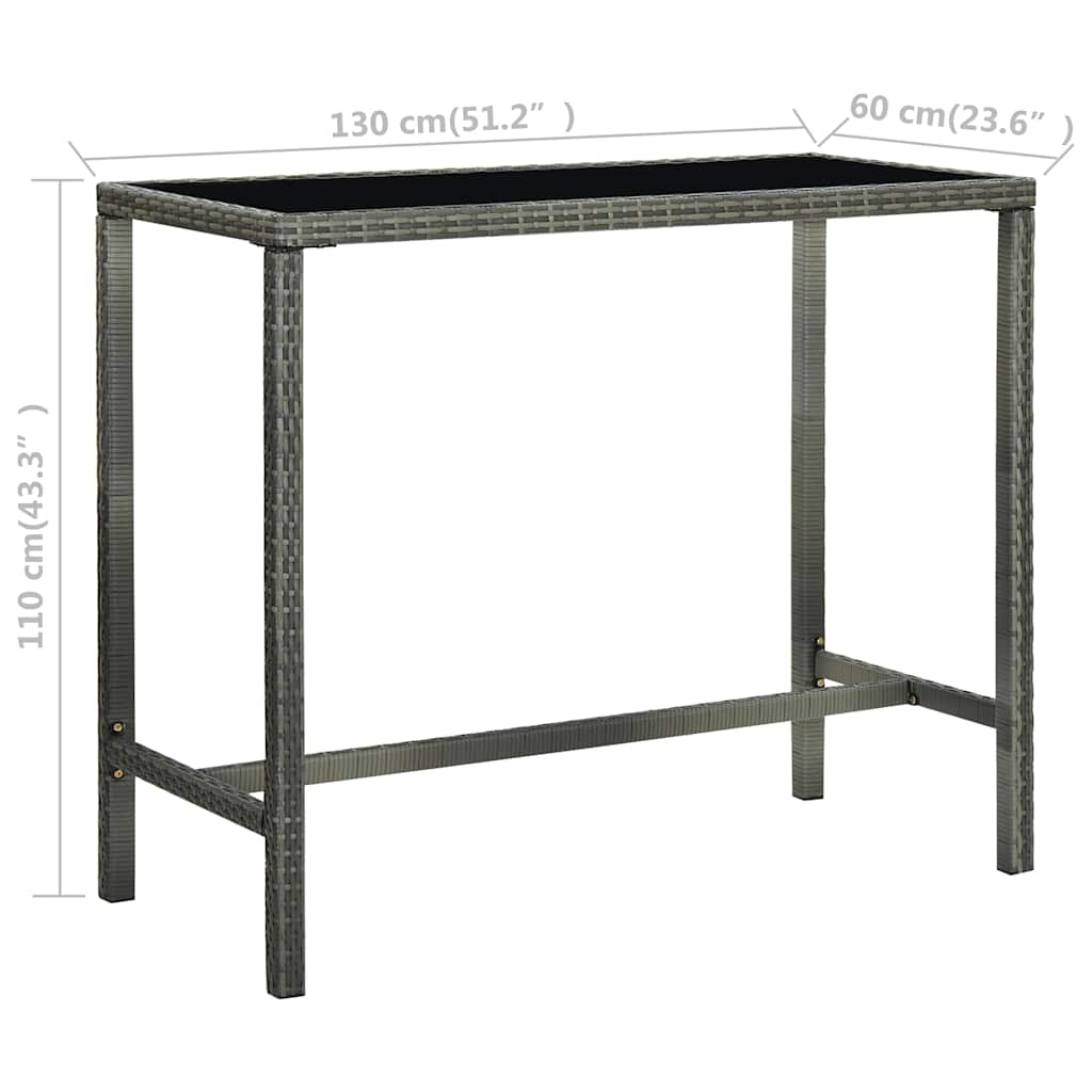 vidaXL 3-delige Tuinbarset poly rattan bruin