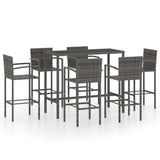 vidaXL 3-delige Tuinbarset poly rattan bruin