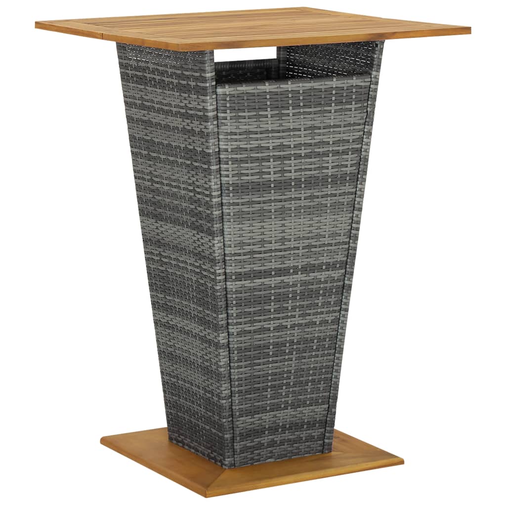 vidaXL 3-Piece Garden Bar Set with Cushions Poly Rattan Black