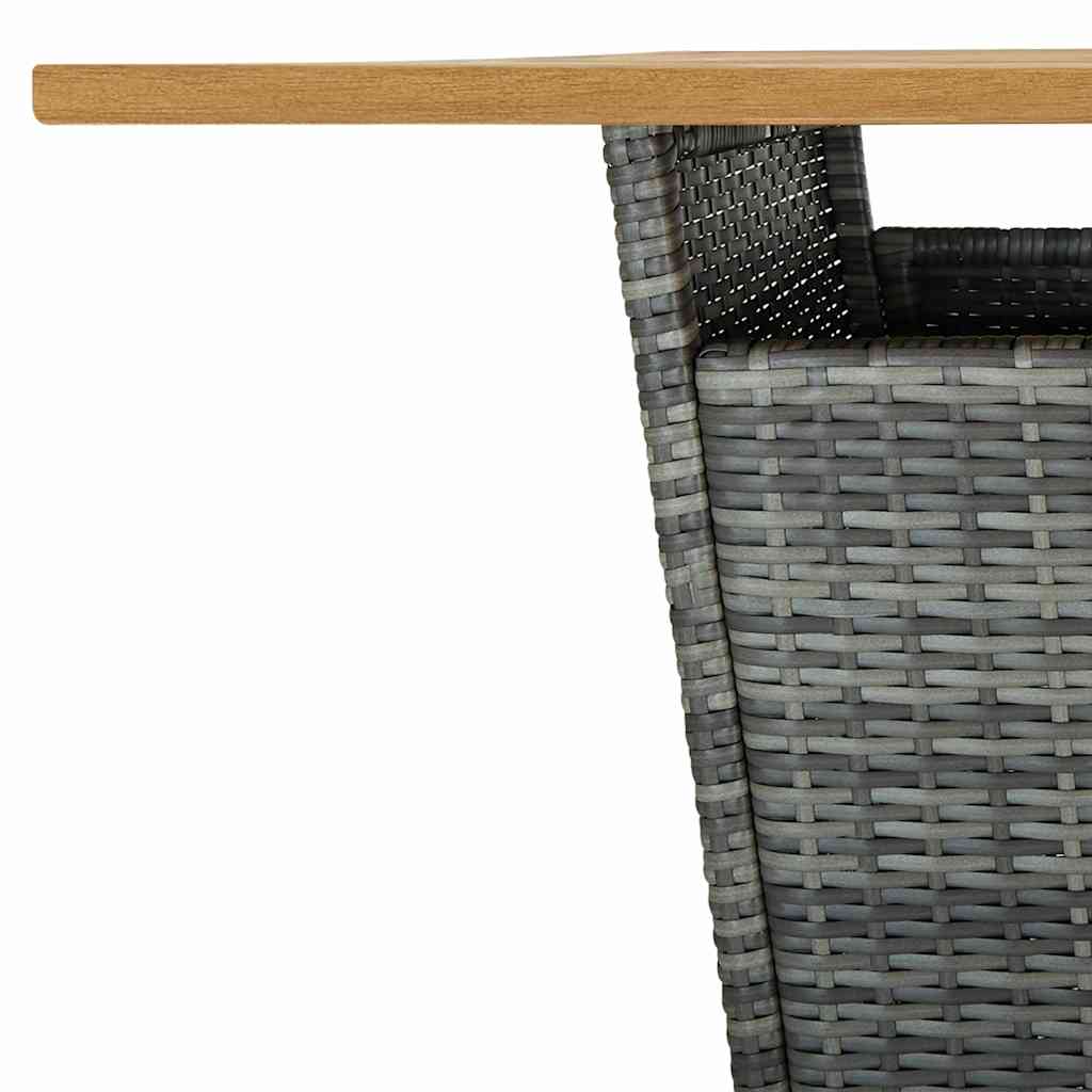 vidaXL 3-Piece Garden Bar Set with Cushions Poly Rattan Black