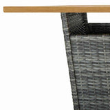 vidaXL 3-Piece Garden Bar Set with Cushions Poly Rattan Black