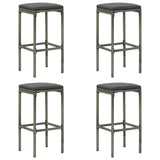 vidaXL 3-Piece Garden Bar Set with Cushions Poly Rattan Black