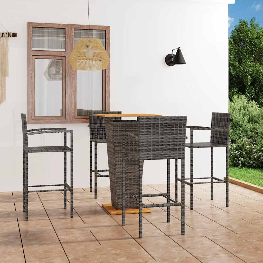 vidaXL 3-Piece Garden Bar Set Grey