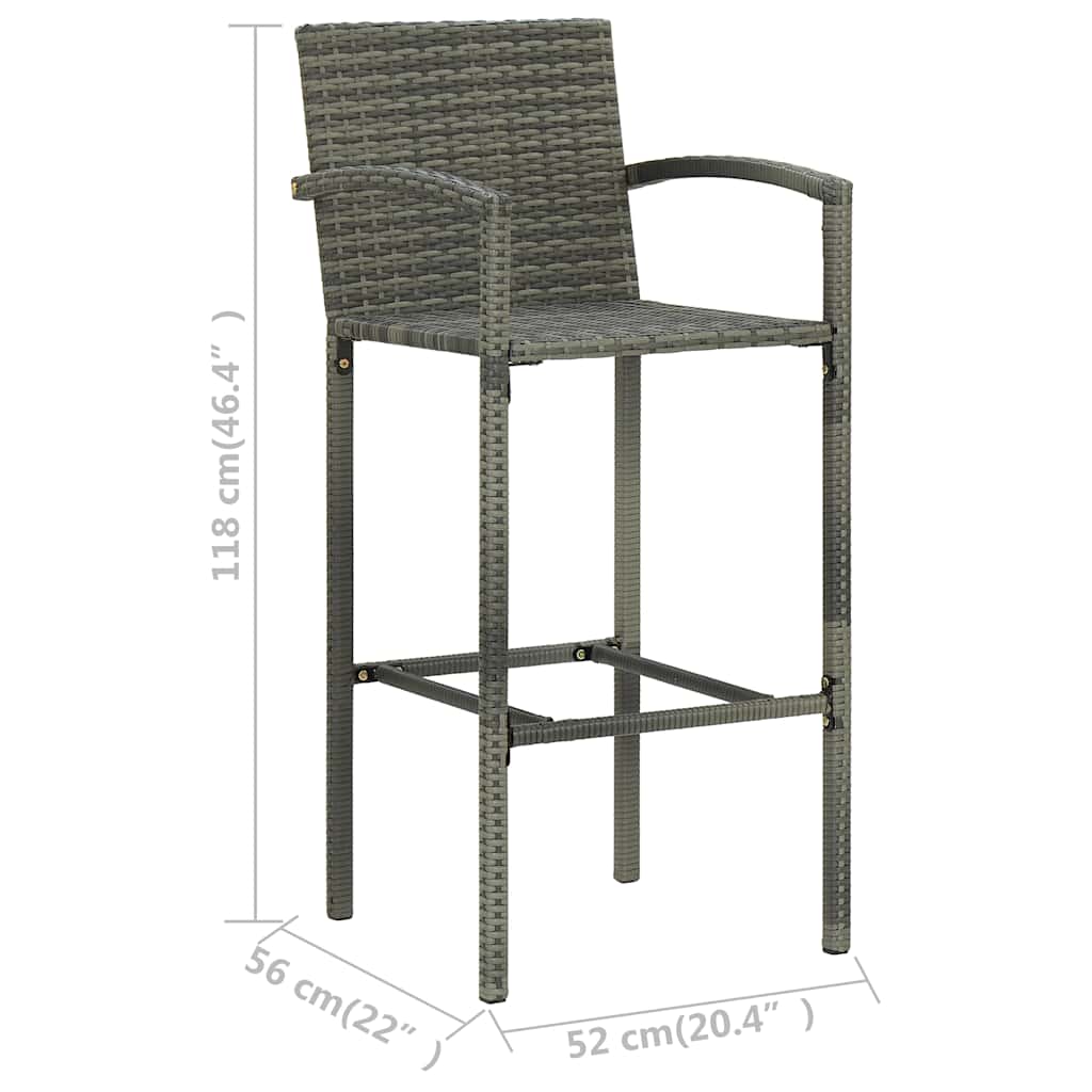 vidaXL 3-delige Tuinbarset bruin