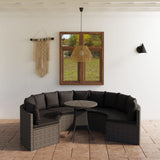 vidaXL 7-delige Loungeset met kussens poly rattan zwart