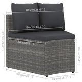 vidaXL 7-delige Loungeset met kussens poly rattan zwart