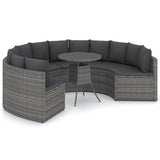 vidaXL 7-delige Loungeset met kussens poly rattan zwart