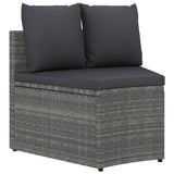vidaXL 7-delige Loungeset met kussens poly rattan zwart