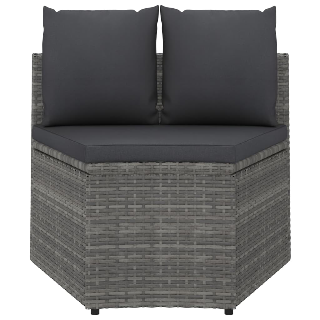 vidaXL 7-delige Loungeset met kussens poly rattan zwart