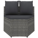 vidaXL 7-delige Loungeset met kussens poly rattan zwart