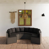 vidaXL 6-delige Loungeset met kussens poly rattan zwart