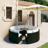 vidaXL 7-delige Loungeset met kussens poly rattan zwart
