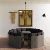 vidaXL 7-delige Loungeset met kussens poly rattan zwart