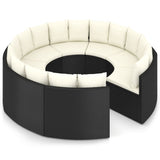 vidaXL 6-delige Loungeset met kussens poly rattan zwart