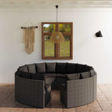 vidaXL 6-delige Loungeset met kussens poly rattan zwart
