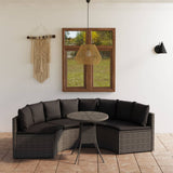 vidaXL 7-delige Loungeset met kussens poly rattan zwart