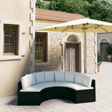 vidaXL 6-delige Loungeset met kussens poly rattan zwart