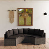 vidaXL 6-delige Loungeset met kussens poly rattan zwart