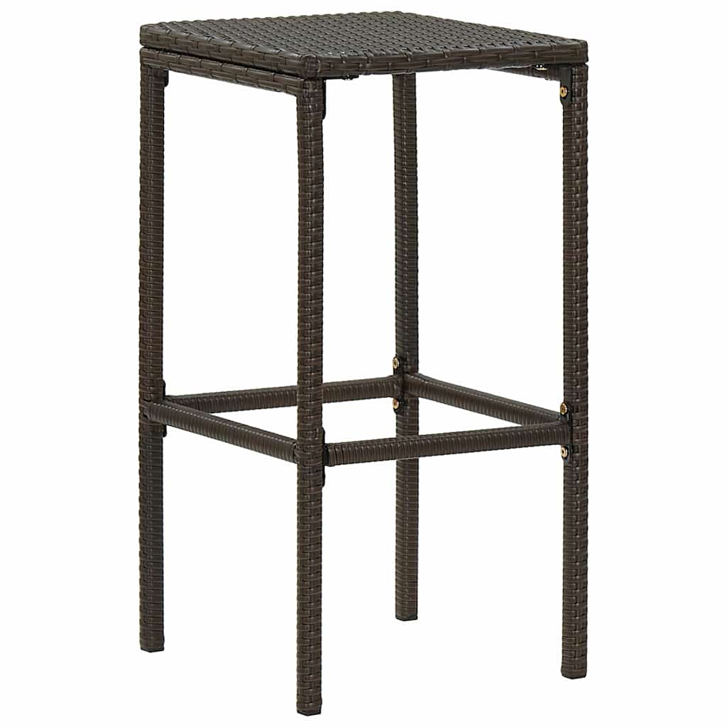 vidaXL 4-delige Tuinbarset met kussens poly rattan bruin