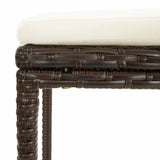 vidaXL 4-delige Tuinbarset met kussens poly rattan bruin