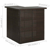vidaXL 4-delige Tuinbarset met kussens poly rattan bruin
