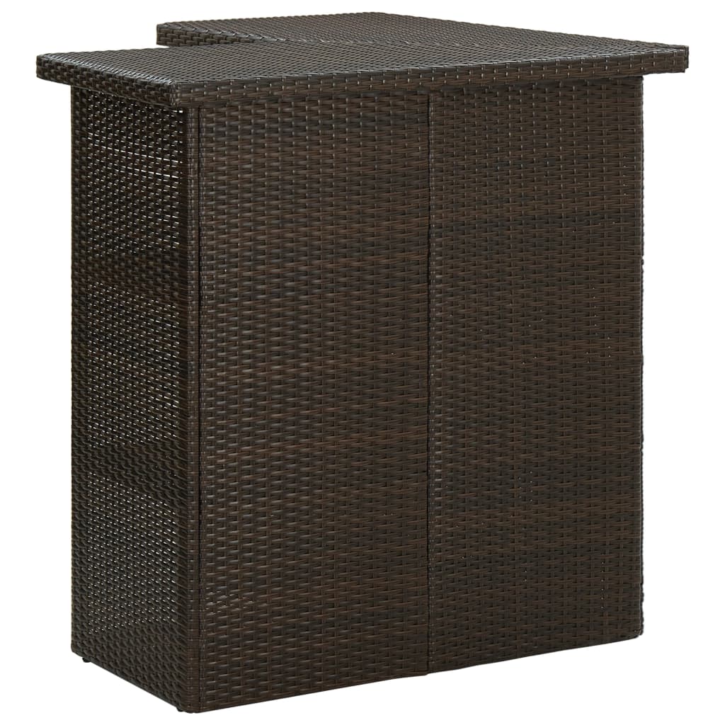 vidaXL 4-delige Tuinbarset met kussens poly rattan bruin