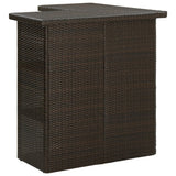 vidaXL 4-delige Tuinbarset met kussens poly rattan bruin