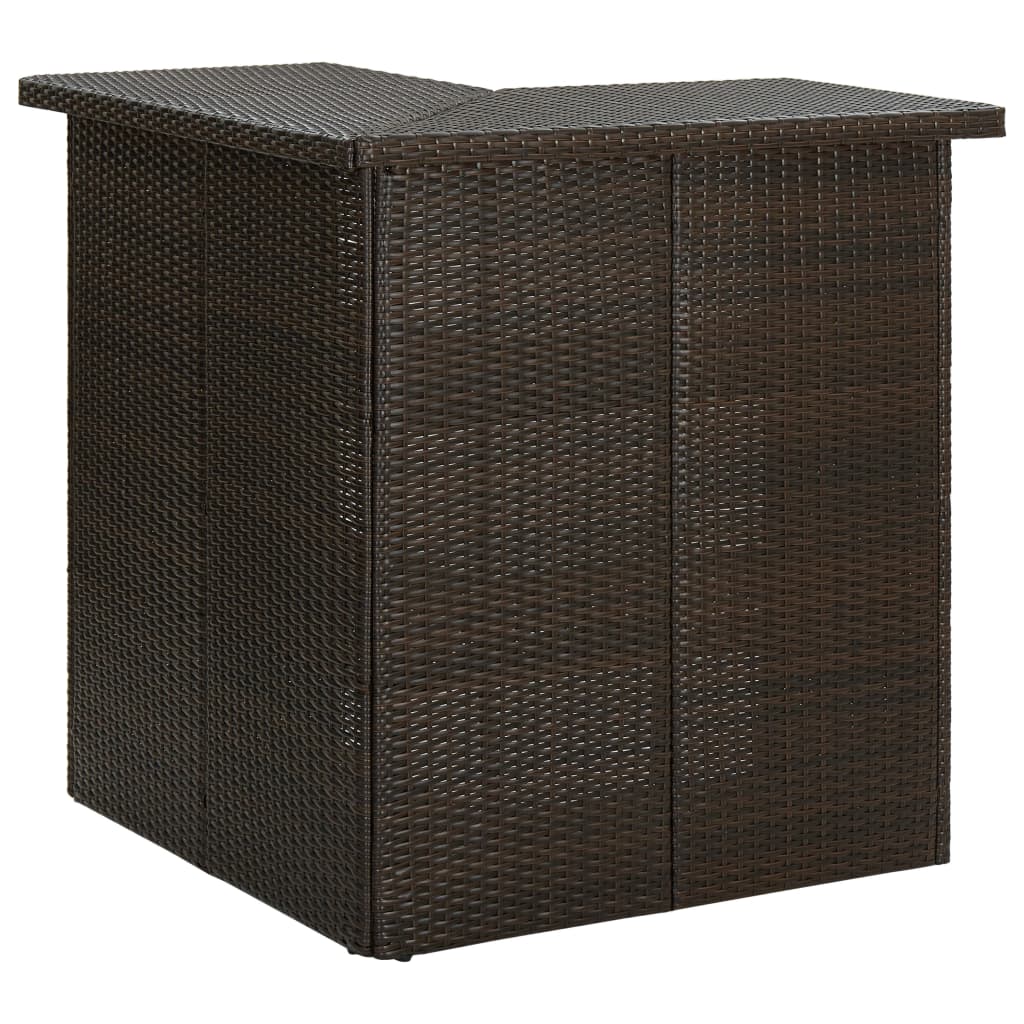 vidaXL 4-delige Tuinbarset met kussens poly rattan bruin