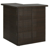 vidaXL 4-delige Tuinbarset met kussens poly rattan bruin