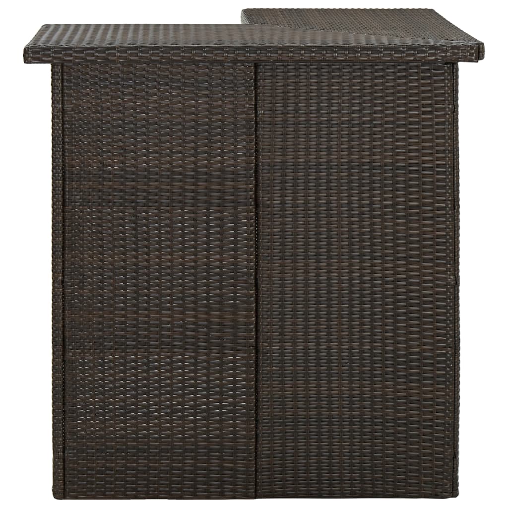vidaXL 4-delige Tuinbarset met kussens poly rattan bruin