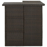 vidaXL 4-delige Tuinbarset met kussens poly rattan bruin
