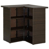 vidaXL 4-delige Tuinbarset met kussens poly rattan bruin