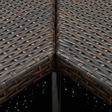 vidaXL 4-delige Tuinbarset met kussens poly rattan bruin