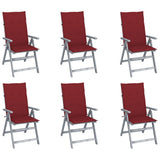 vidaXL Garden Chairs 2 pcs adjustable with cushions solid acacia wood