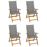 vidaXL Garden Chairs 2 pcs adjustable with cushions solid acacia wood