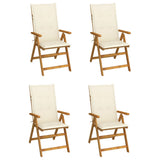 vidaXL Garden Chairs 2 pcs adjustable with cushions solid acacia wood