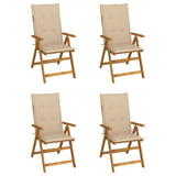vidaXL Garden Chairs 2 pcs adjustable with cushions solid acacia wood